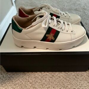 Womens Gucci Ace Platform Sneakers
